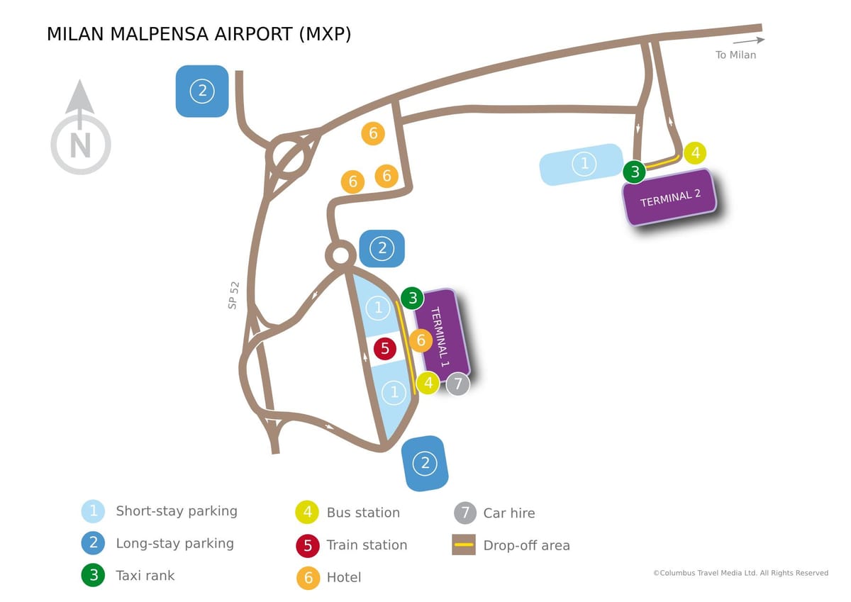मिलान malpensa टर्मिनल 1 नक्शा