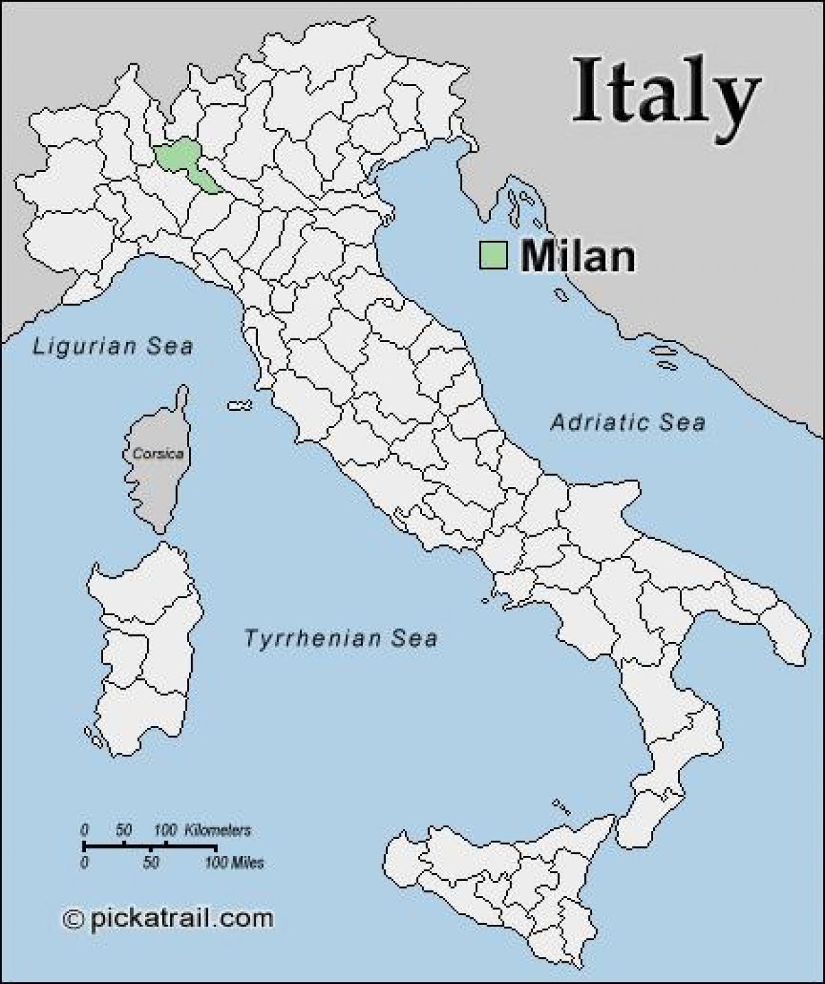 मिलान का नक्शा मानचित्र यूरोप