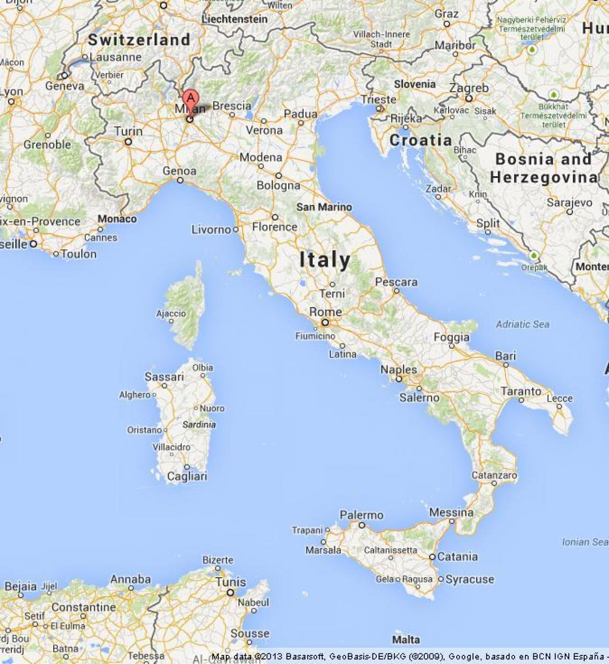 मिलान में दुनिया के नक्शे