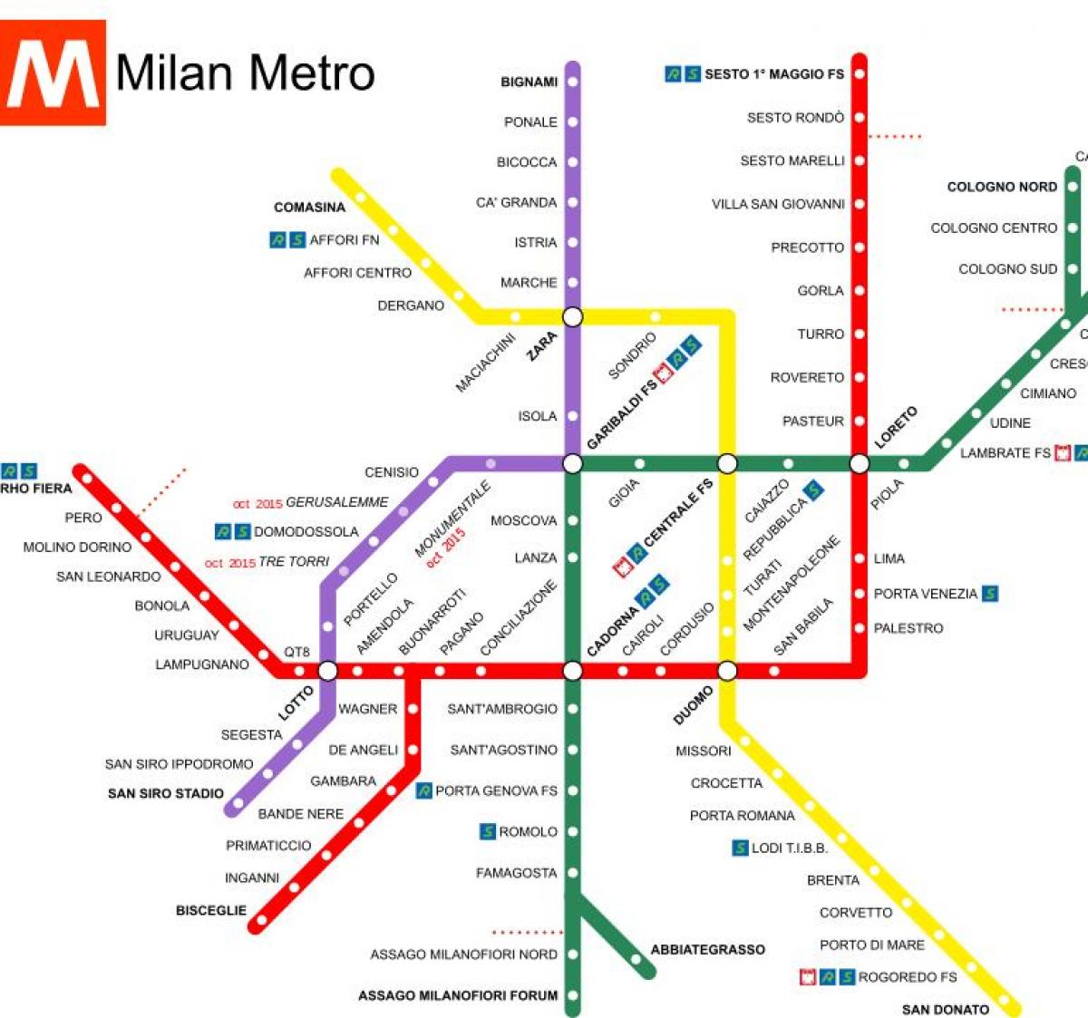 मिलान इटली रेलवे स्टेशन का नक्शा