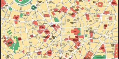 मिलान इटली शहर के केंद्र के नक्शे