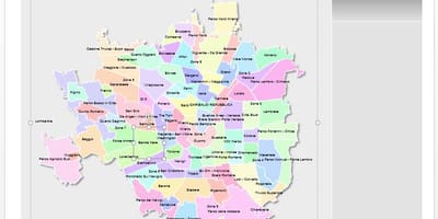 मिलान का नक्शा जिलों