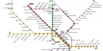 मिलानो ट्रेन का नक्शा