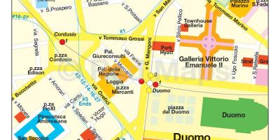 मिलान में खरीदारी जिले का नक्शा