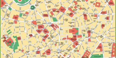 मिलानो सिटी सेंटर का नक्शा