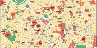 मिलान इटली शहर के केंद्र के नक्शे