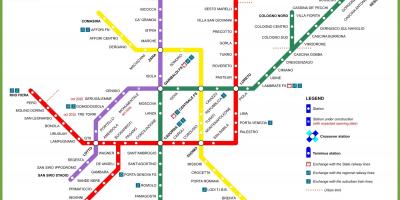 मेट्रो नक्शा मिलानो